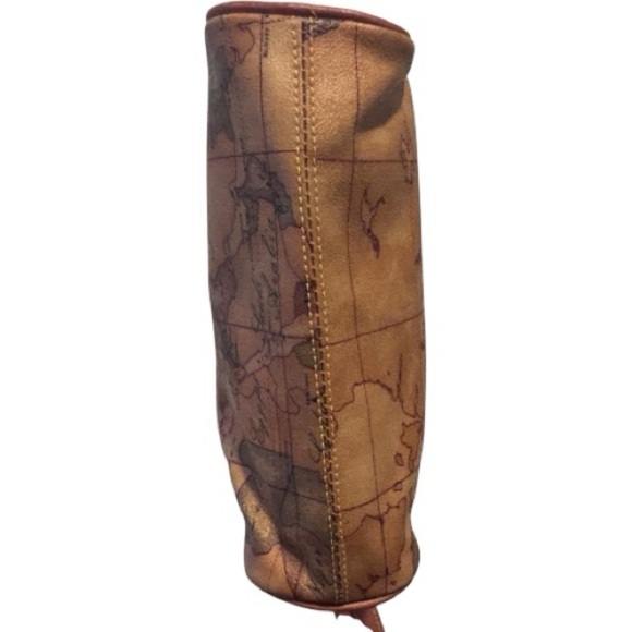 Alviero Martini Tan Map Print Shoulder Bag - Picture 9 of 12